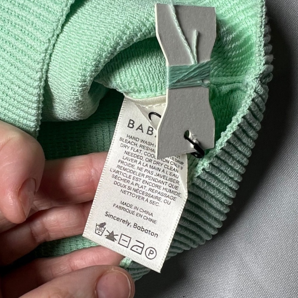 Babaton Sculpt Knit Tube Top Menthe Subtile Mint Green Ribbed Strapless XS NEW - Picture 5 of 6